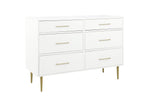 Valerie Glam 6 Drawer Dresser - White
