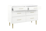 Valerie Glam 6 Drawer Dresser - White