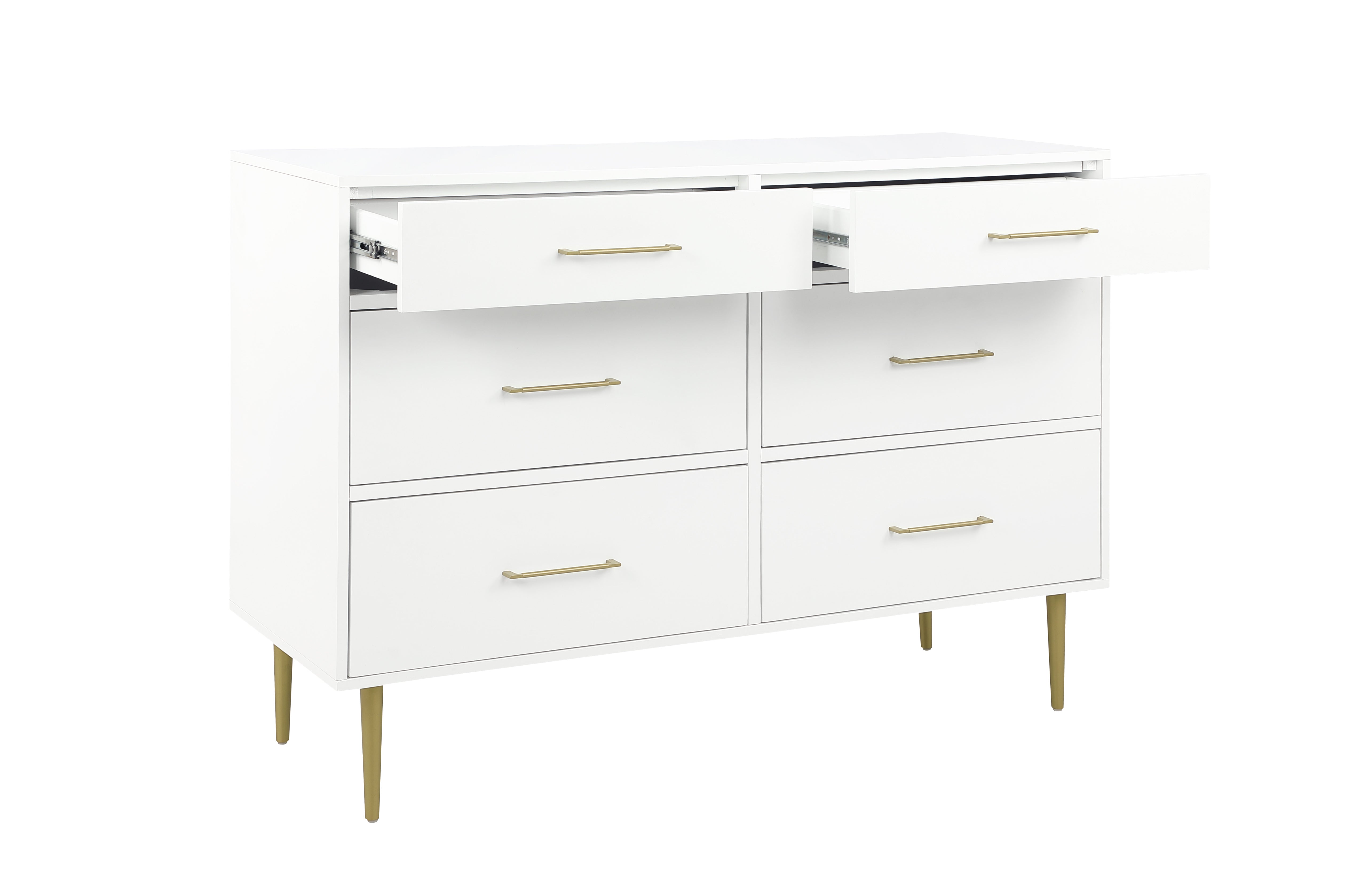 Valerie Glam 6 Drawer Dresser - White