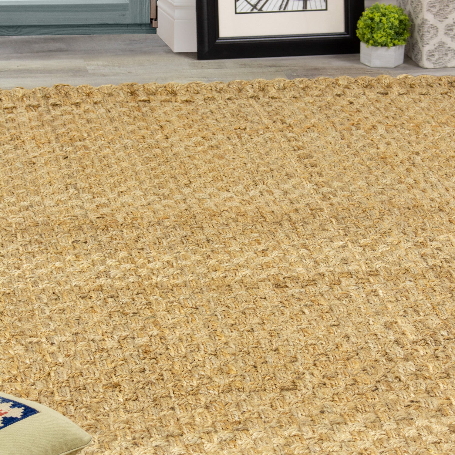 Jute Basketweave Area Rug - 5' X 8' - Beige