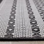 Jango Indoor/Outdoor Tribal Area Rug - 8' X 11' - Grey/Black