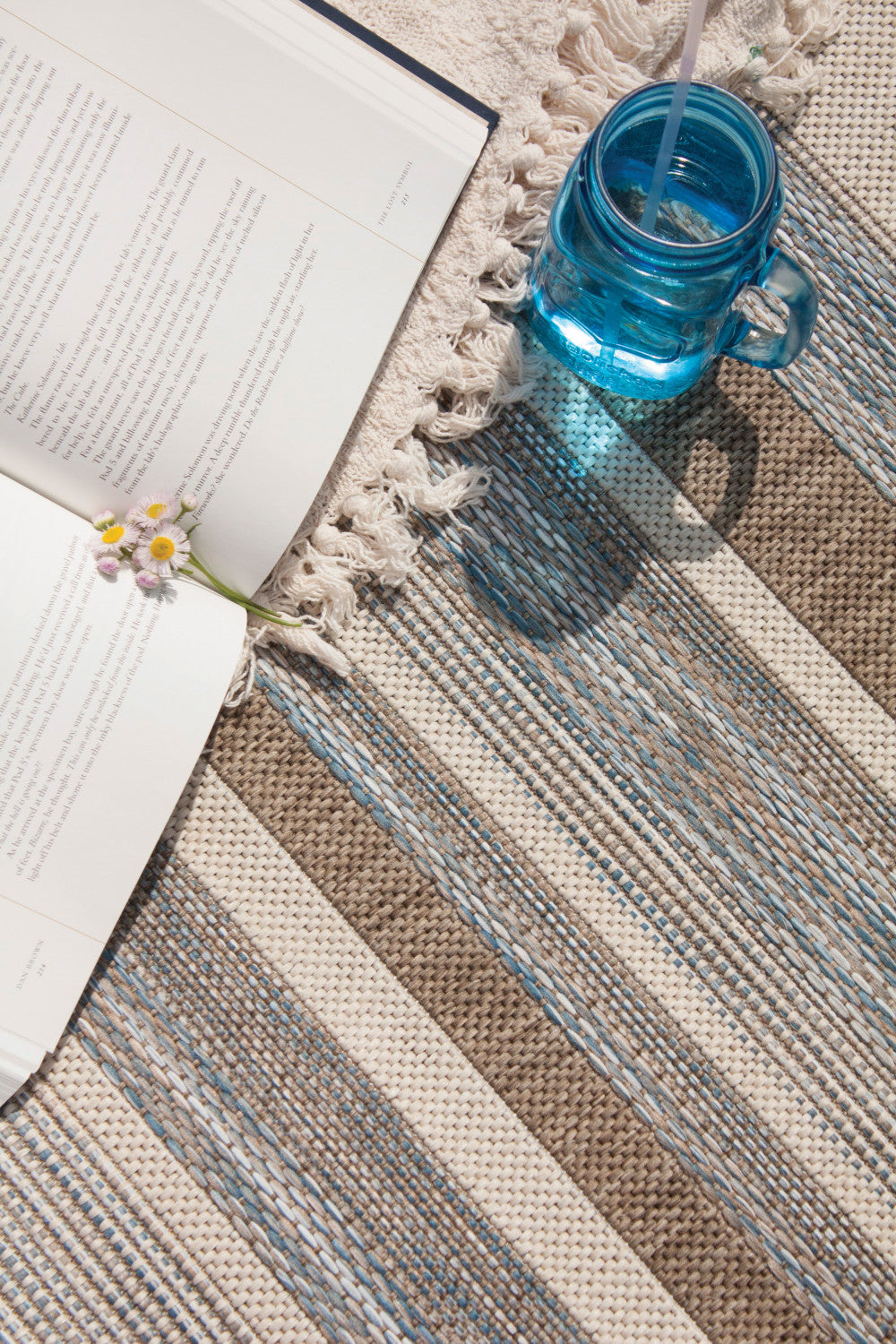 Euclid Indoor/Outdoor Banded Area Rug - 4' X 6' - Grey/Brown