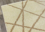 Finesse Lines Crossing Shag Area Rug - 8' X 11' - Cream/Beige