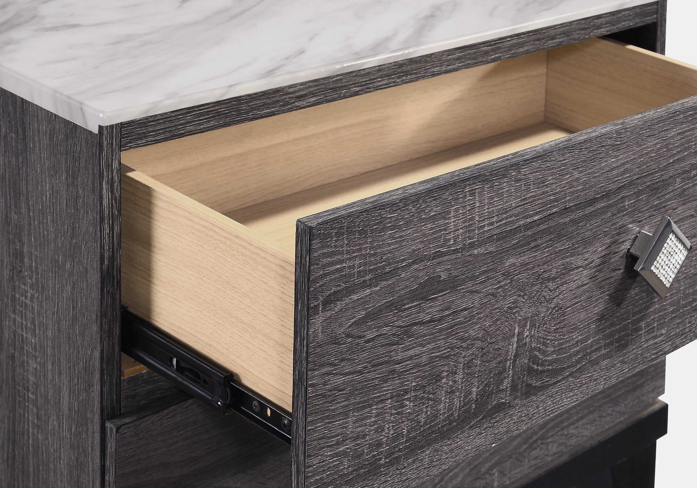 Amber Night Table - Grey, Black
