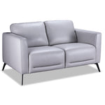 Aston Leather Loveseat - Light Grey