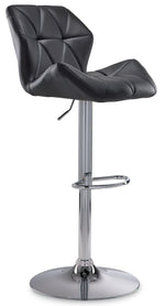 Ava Bar Height Stool - Black, Chrome