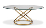 Axis 48" Coffee Table - Glass and Gold