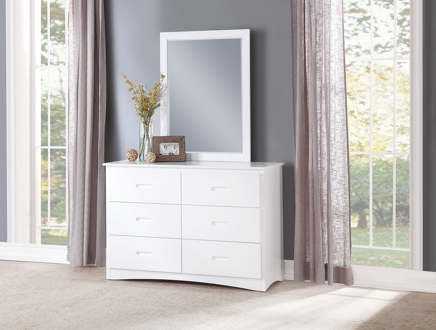Galen 6 Drawer Dresser - White