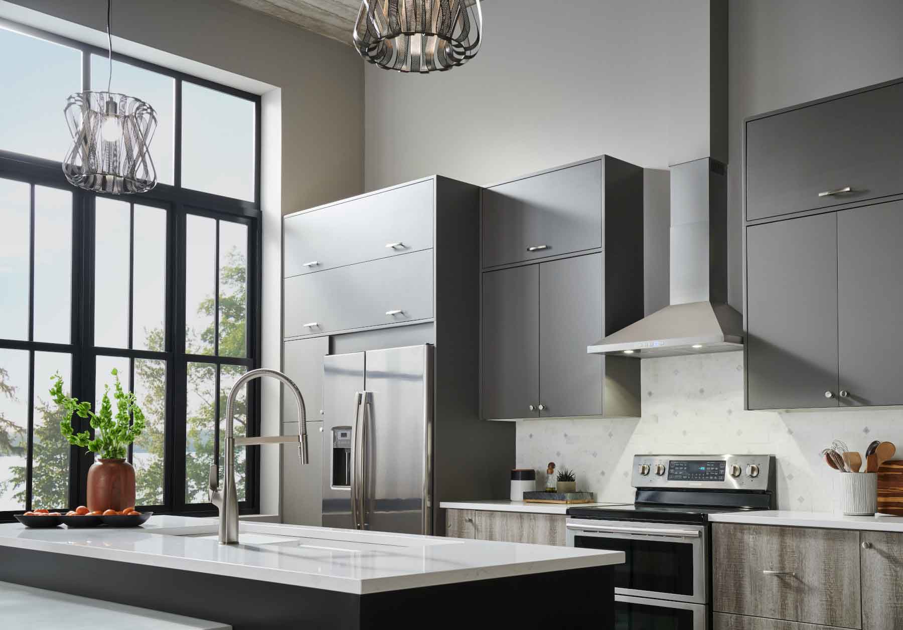 Broan Stainless Steel 24" 450 CFM Designer Pyramidal Chimney Hood - BWP1244SS