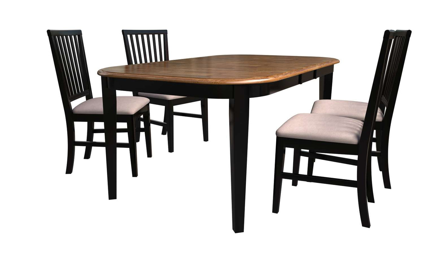 Barrie 5-Piece Extendable Dining Set - Brown, Black