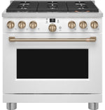 Café Matte White 36" Commercial-Style 6-Burner Dual-Fuel Smart Range with Air Fry (5.75 Cu.Ft) - C2Y366P4TW2