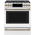 Café™ Matte White 30'' Slide-In Front Control Dual-Fuel Convection Range with Air Fry and Warming Drawer (5.7 Cu.Ft) - CC2S900P4MW2