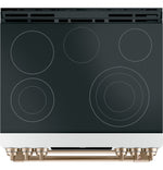 Café™ Matte White 30" Slide-In Front Control Radiant and Convection Double Oven Range with Air Fry (6.7 Cu.Ft) - CCES750P4MW2