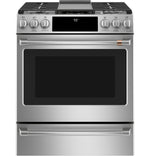 Café™ Stainless Steel 30" Slide-In Front Control Gas Oven with Convection Range and Air Fry (5.6 Cu.Ft) - CCGS700P2MS1