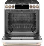 Café™ Matte White 30'' Slide-In Front Control Gas Oven with Convection Range and Air Fry (5.6 Cu.Ft) - CCGS700P4MW2