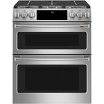 Café™ Stainless Steel 30" Slide-In Front Control Gas Double Oven with Convection Range and Air Fry (6.7 Cu.Ft) - CCGS750P2MS1