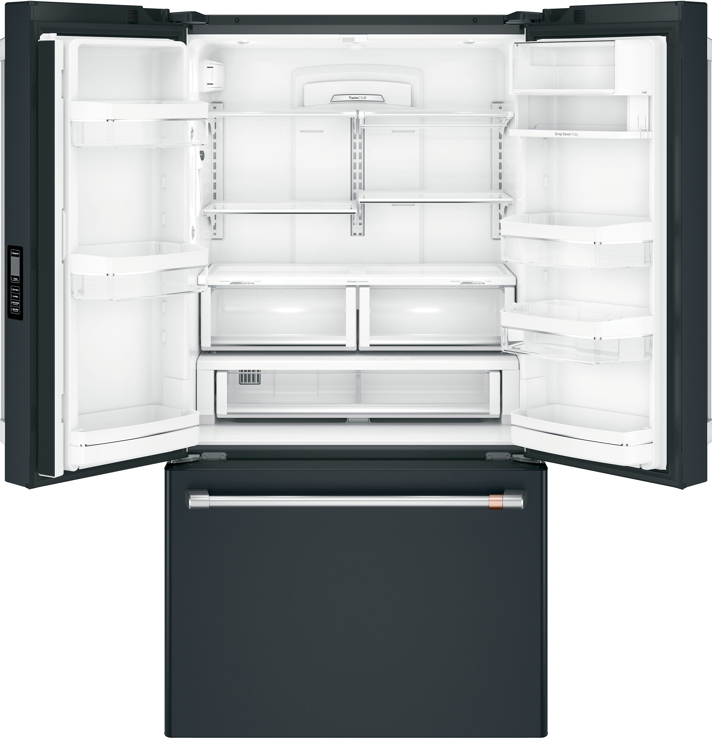 Café 36" 23.1 Cu. Ft. Matte Black Counter-Depth French Door Refrigerator - CWE23SP3MD1