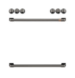 Café™ Brushed Black Front Control Electric Knobs and Handles Set - CXFCEHKPMBT