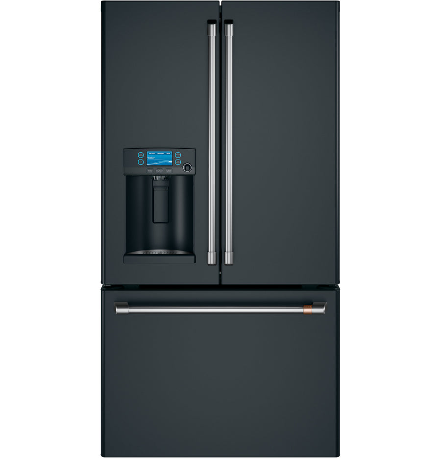 Café 36" 22.2 Cu. Ft. Matte Black Counter-Depth French Door Refrigerator with Hot Water Dispenser - CYE22TP3MD1
