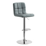 Brandt Bar Height Stool - Dark Grey, Chrome