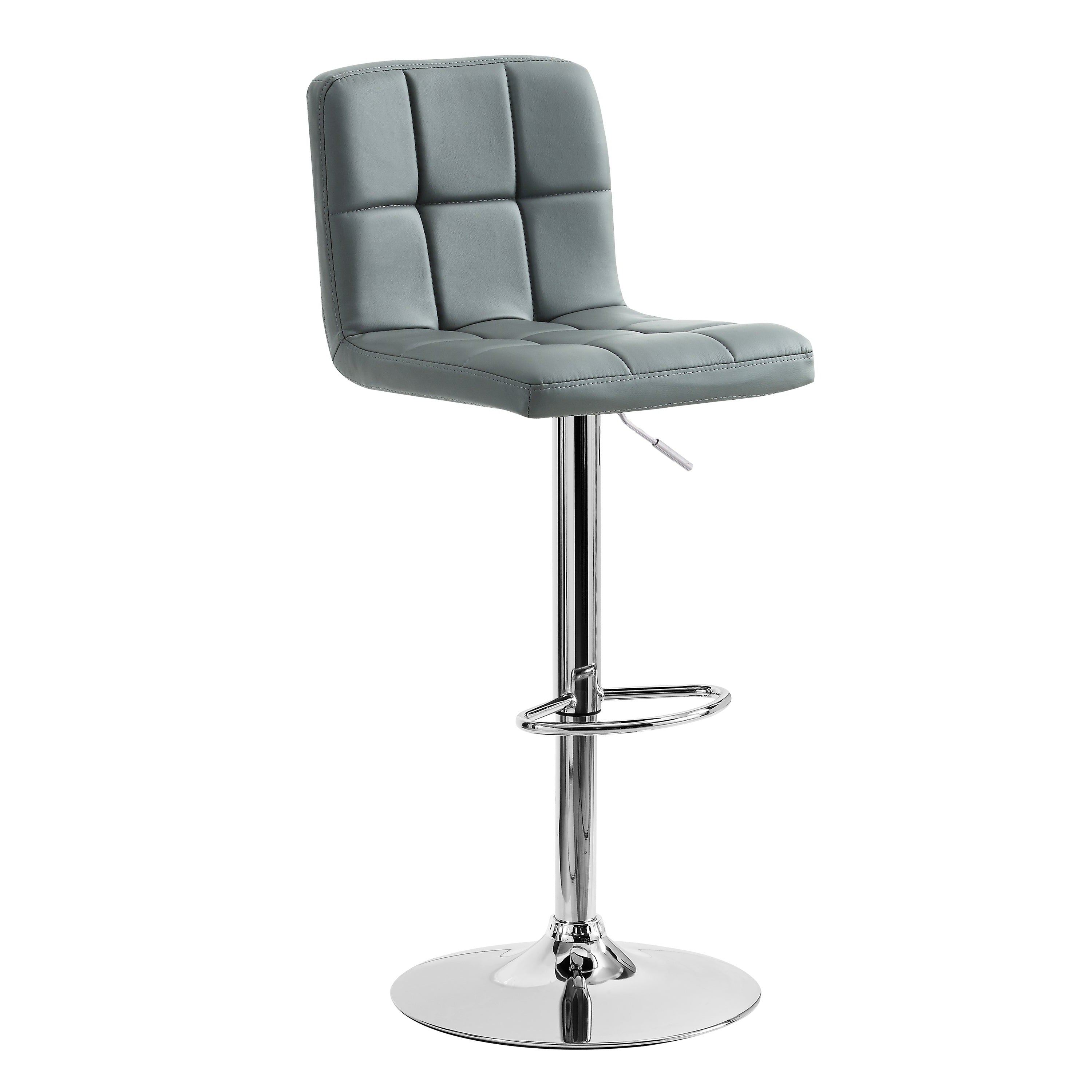 Brandt Bar Height Stool - Dark Grey, Chrome