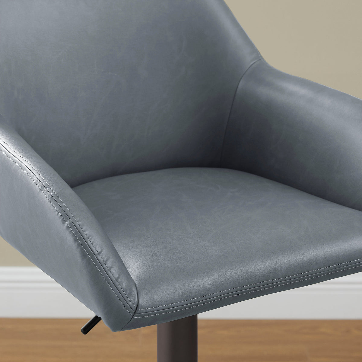 Brycen Bar Height Stool - Grey PU, Bronze