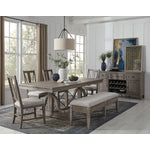 Paxton Place 6-Piece Dining Set With Bench - Greyish Brown