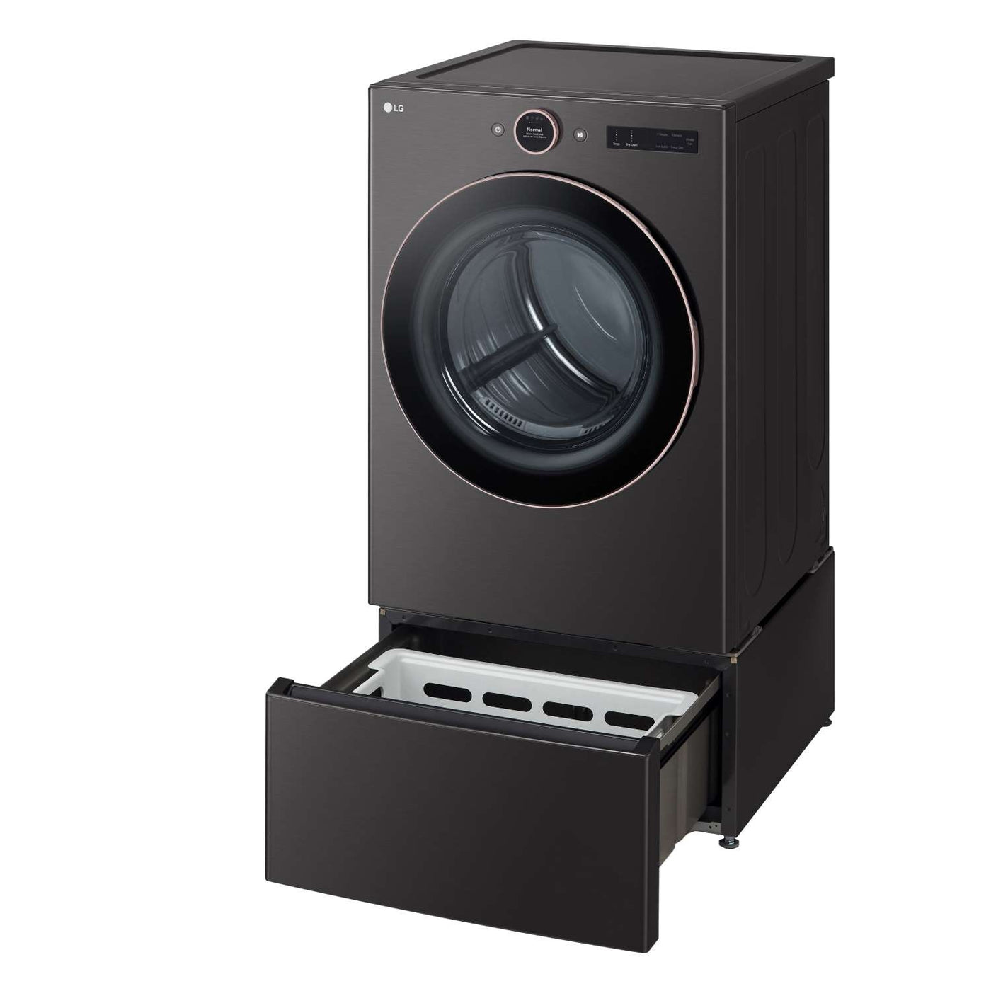 LG Black Steel 7.4 cu. ft. Ultra Large Capacity Smart Front Load Dryer with Built-In Intelligence & TurboSteam® - DLEX6500B