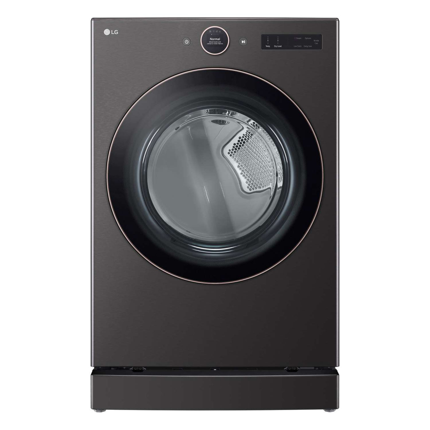 LG Black Steel 7.4 cu. ft. Ultra Large Capacity Smart Front Load Dryer with Built-In Intelligence & TurboSteam® - DLEX6500B