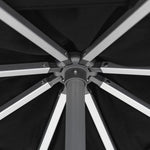 Oca 9' Octagon Outdoor Umbrella - Vermillion Red/Brushed Aluminum