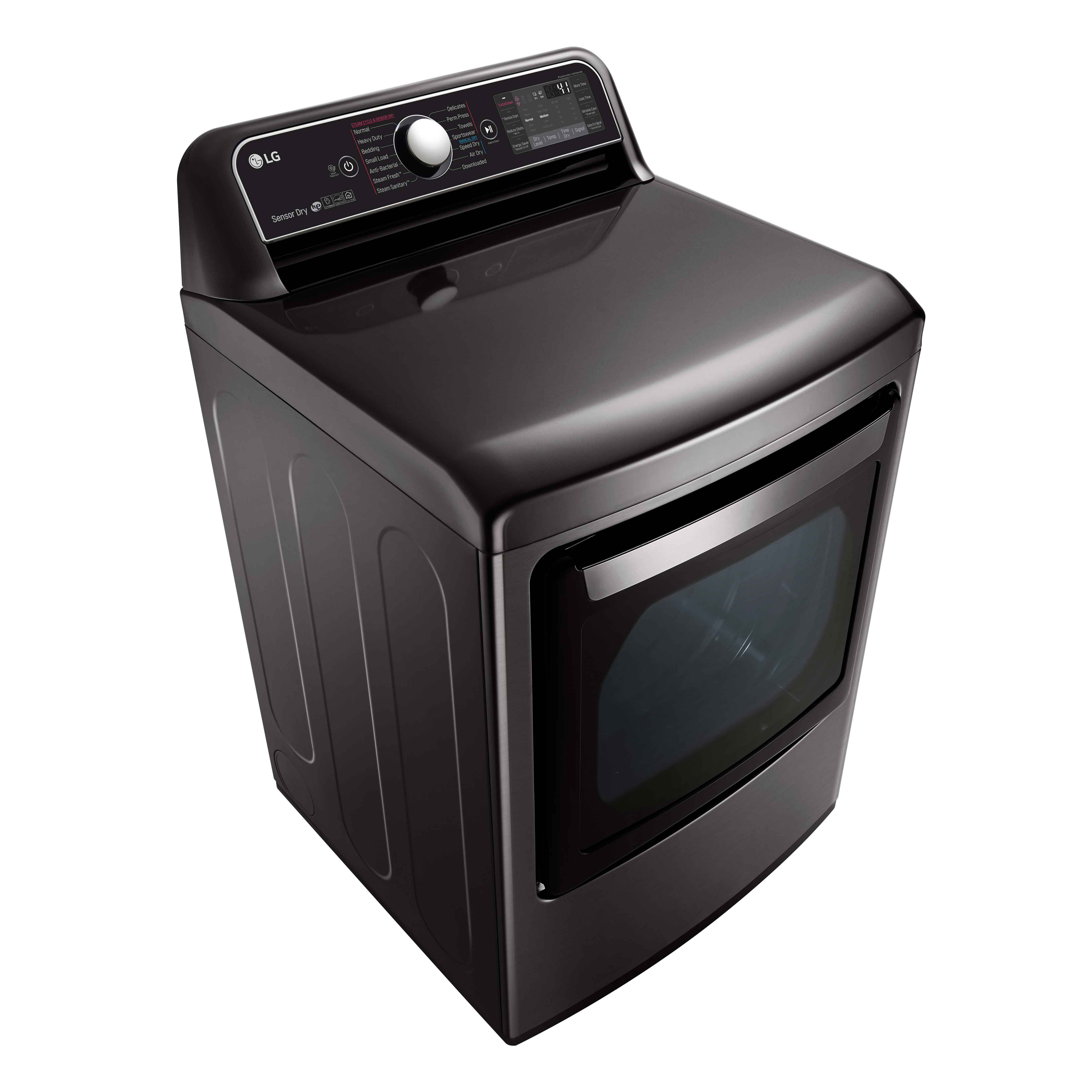 LG Black Steel TurboSteam™ Electric Dryer with EasyLoad™ Dual-opening Door (7.3 Cu.Ft.) - DLEX7900BE
