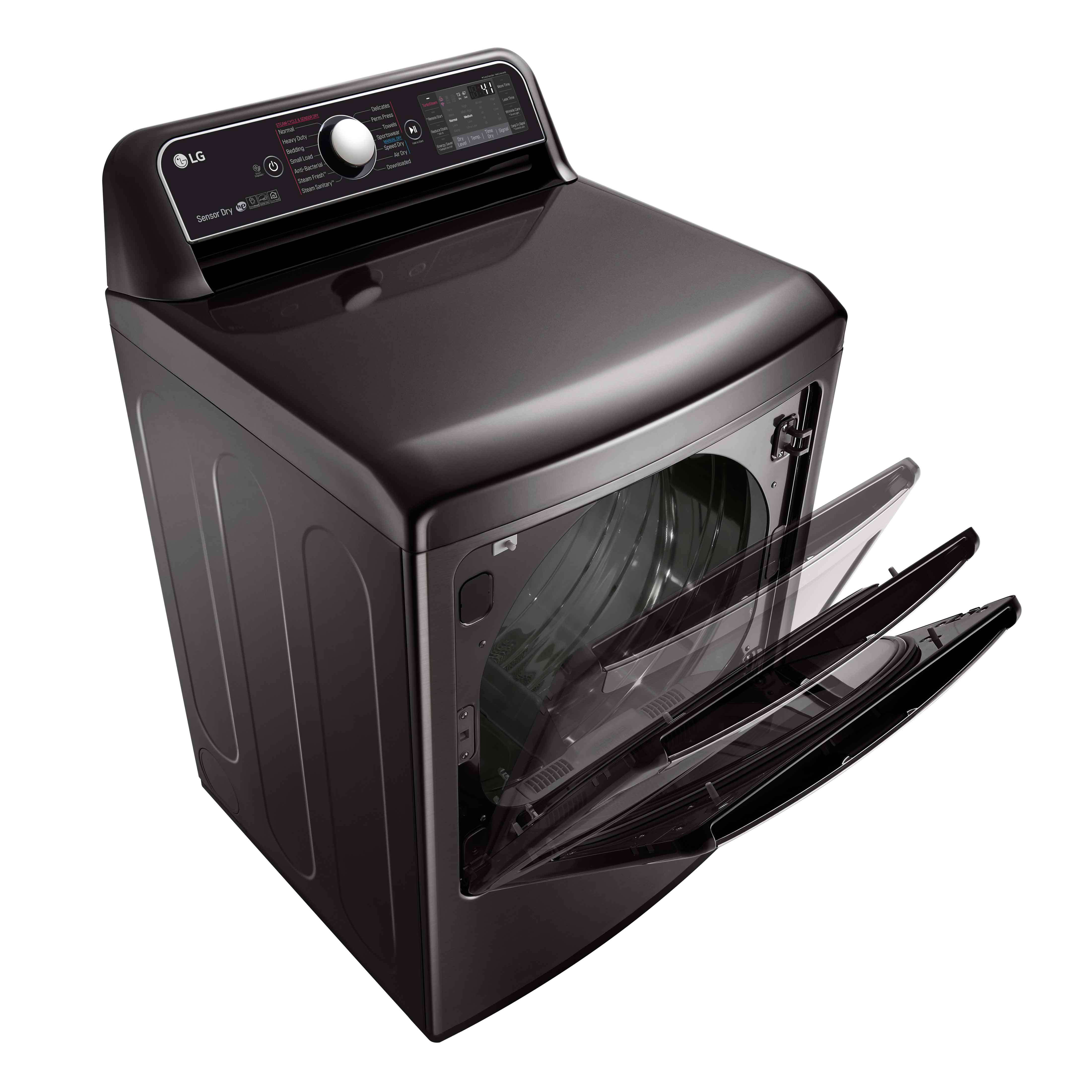 LG Black Steel TurboSteam™ Electric Dryer with EasyLoad™ Dual-opening Door (7.3 Cu.Ft.) - DLEX7900BE