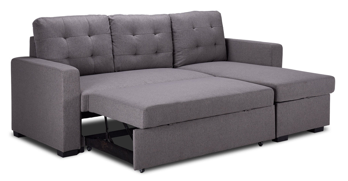 Dustin Sofa avec lit escamotable réversible gris Léon