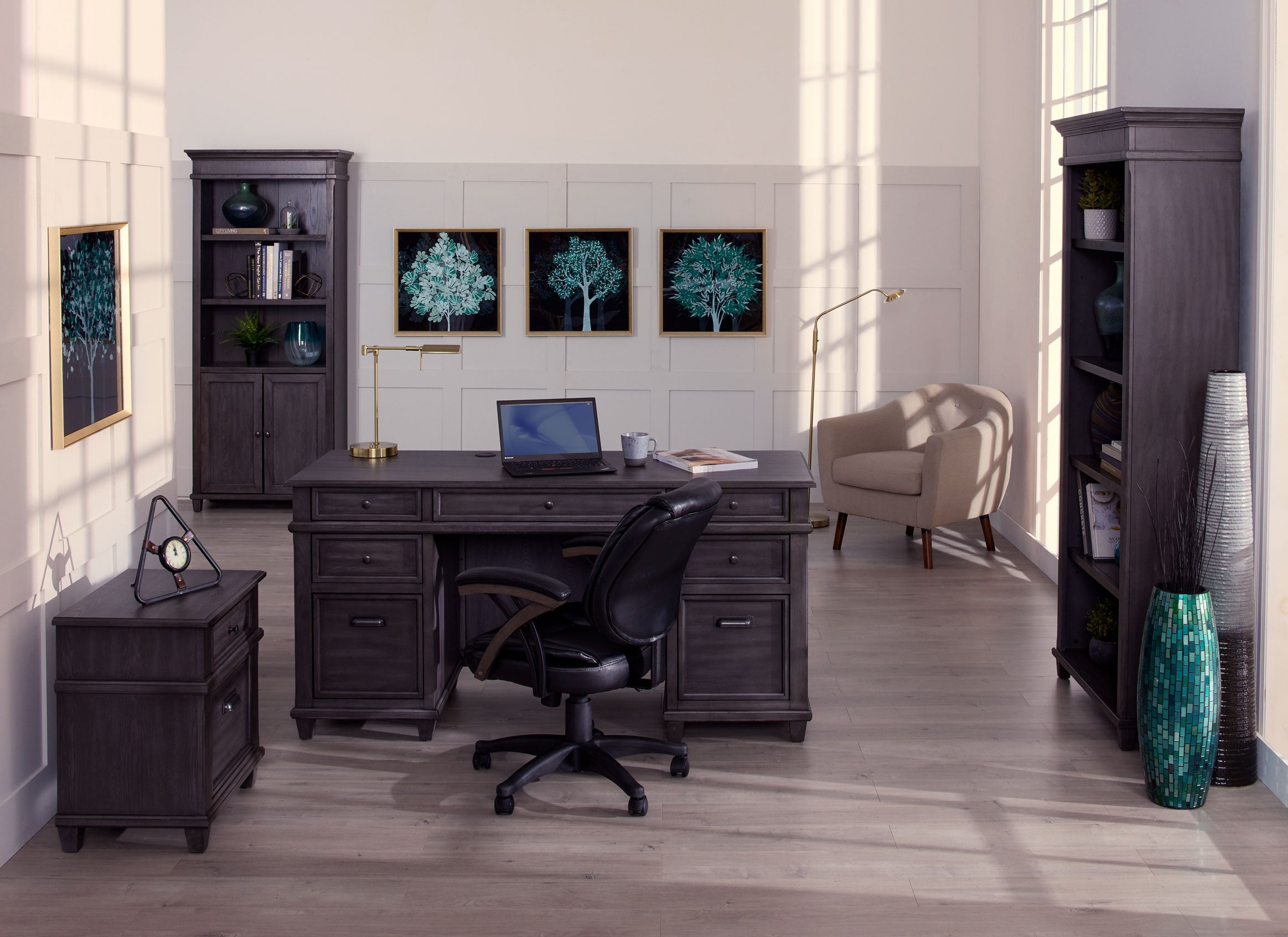 Eastwood 2 Door Bookcase - Grey