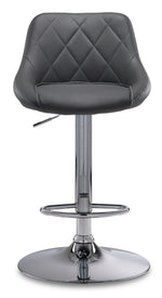 Esma Bar Height Stool - Grey, Chrome