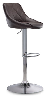 Esma Bar Height Stool - Brown, Chrome