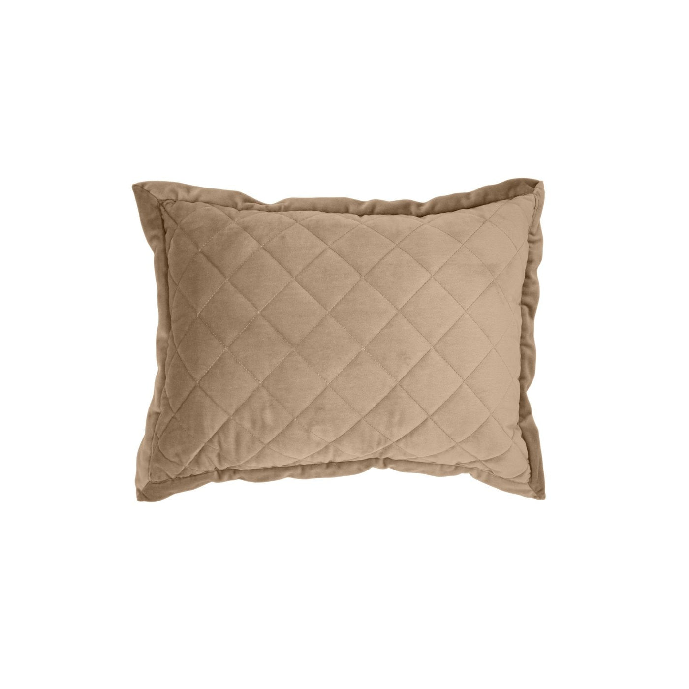 Camden Diamond Stitch Velvet Pillow - Oatmeal