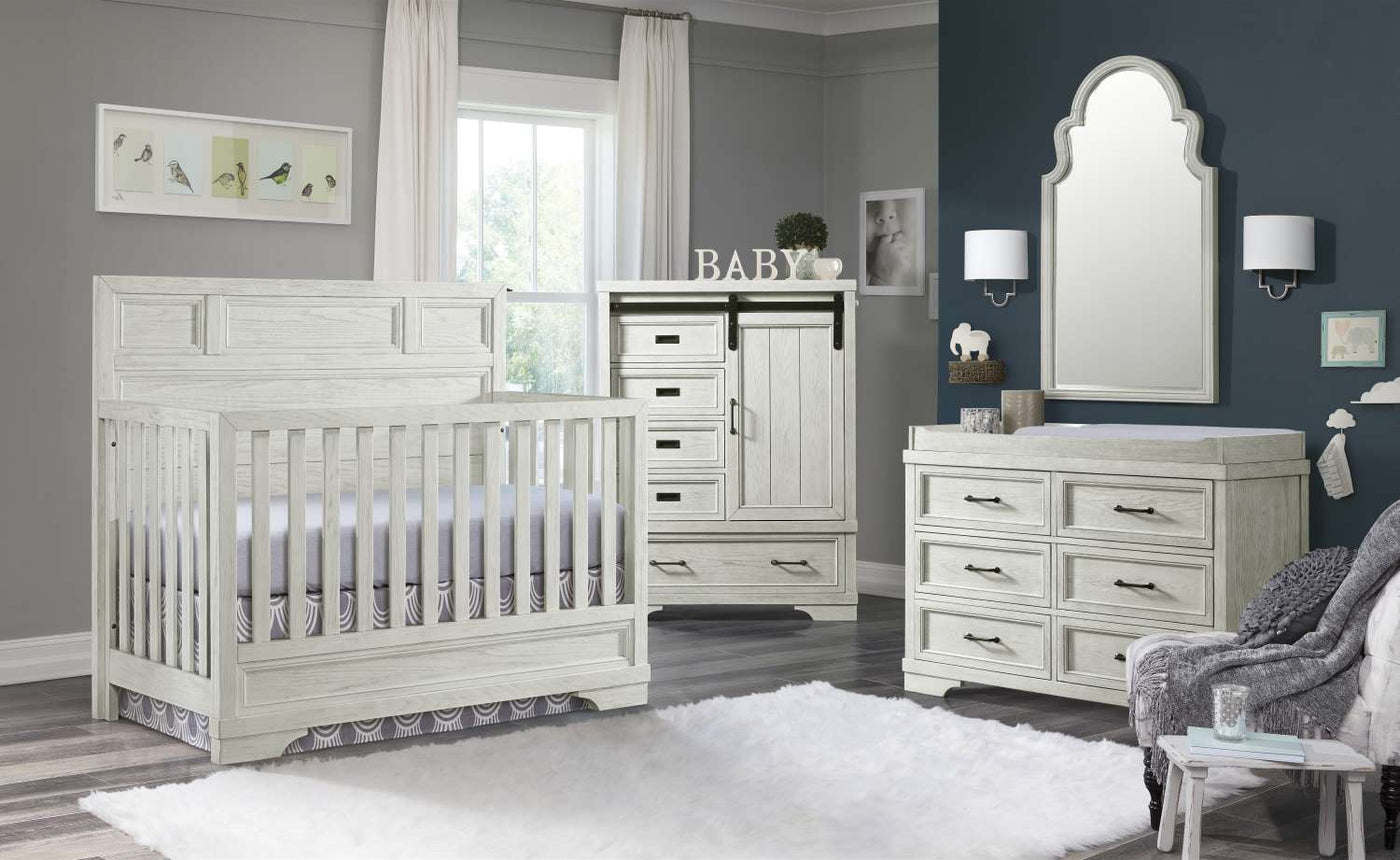 Foundry Convertible Crib and Dresser Package - White