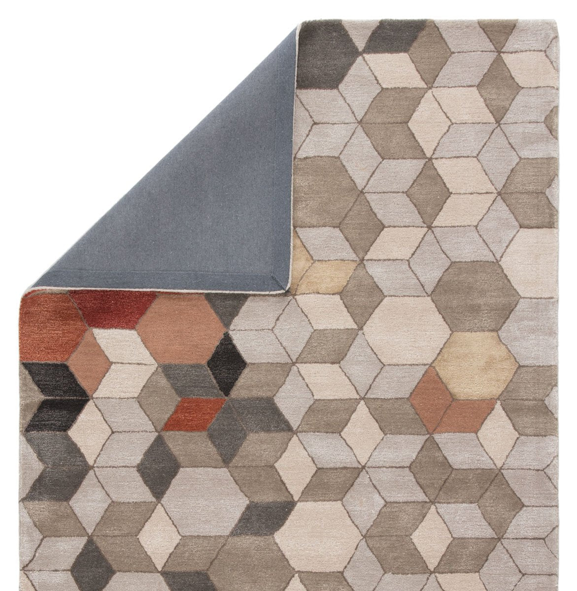 Ptolemaios V Area Rug - 9' X 13' - Light Grey/Orange