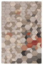 Ptolemaios V Area Rug - 9' X 13' - Light Grey/Orange