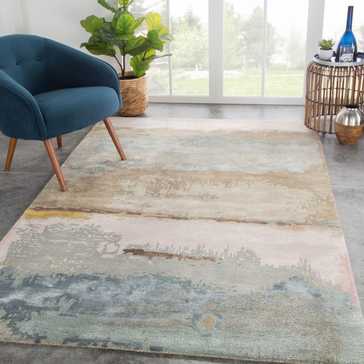 Ptolemaios IX Area Rug - 9' X 13' - Tan/Yellow
