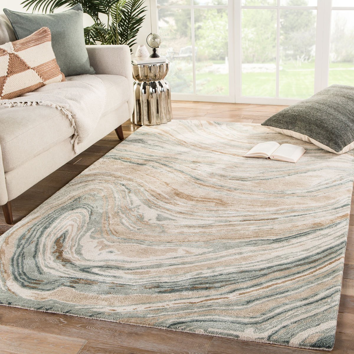 Ptolemaios II Area Rug - 8'10" X 12'9" - Tan/Grey