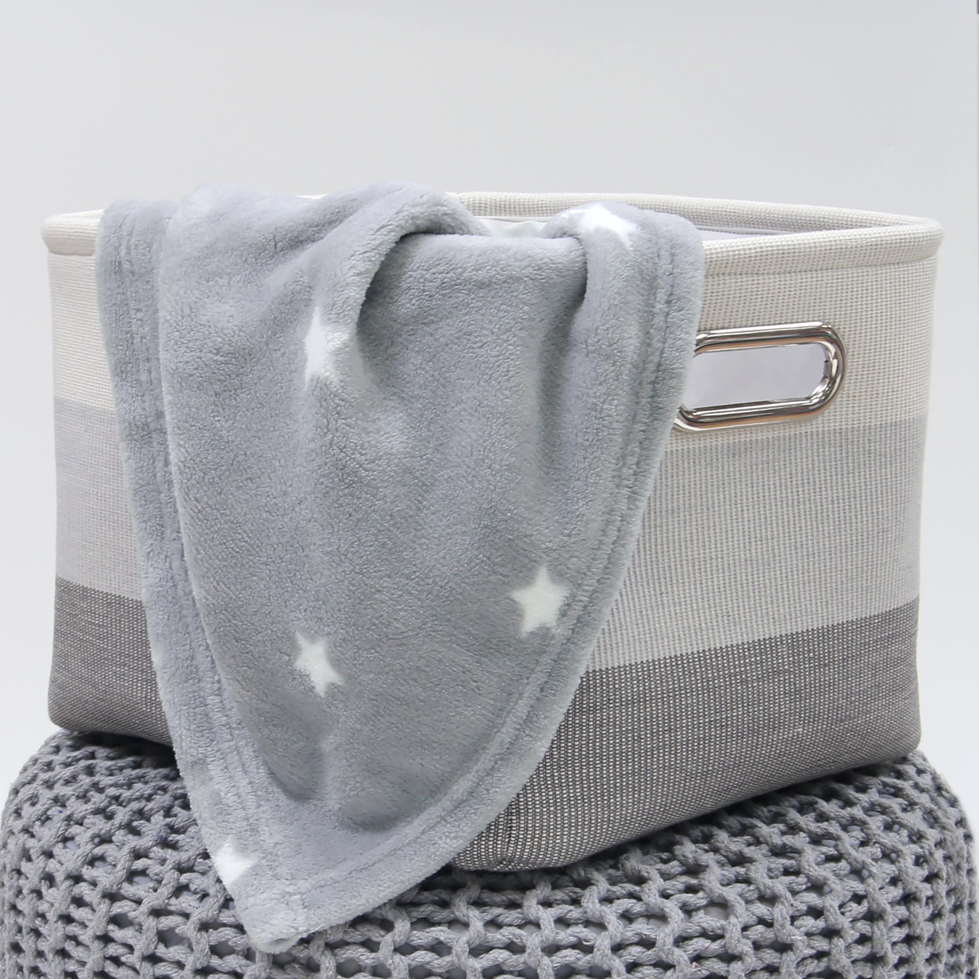Baby Jungle Storage Basket - Grey Ombre
