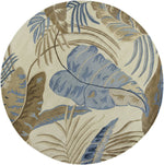 Masset II Round Area Rug - 7'6" - Ivory/Blue