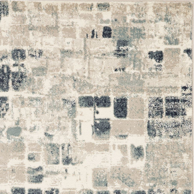 Botanie V Round Area Rug - 7'7" - Beige/Blue