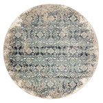 Botanie VII Round Area Rug - 7'7" - Ivory/Blue