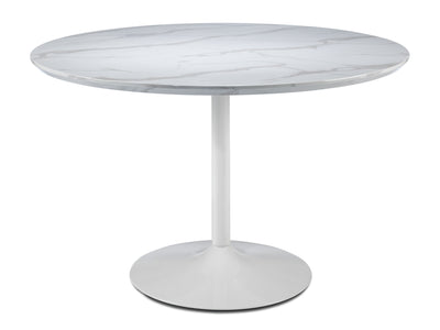 Tina Table de salle à manger  – blanc sur blanc