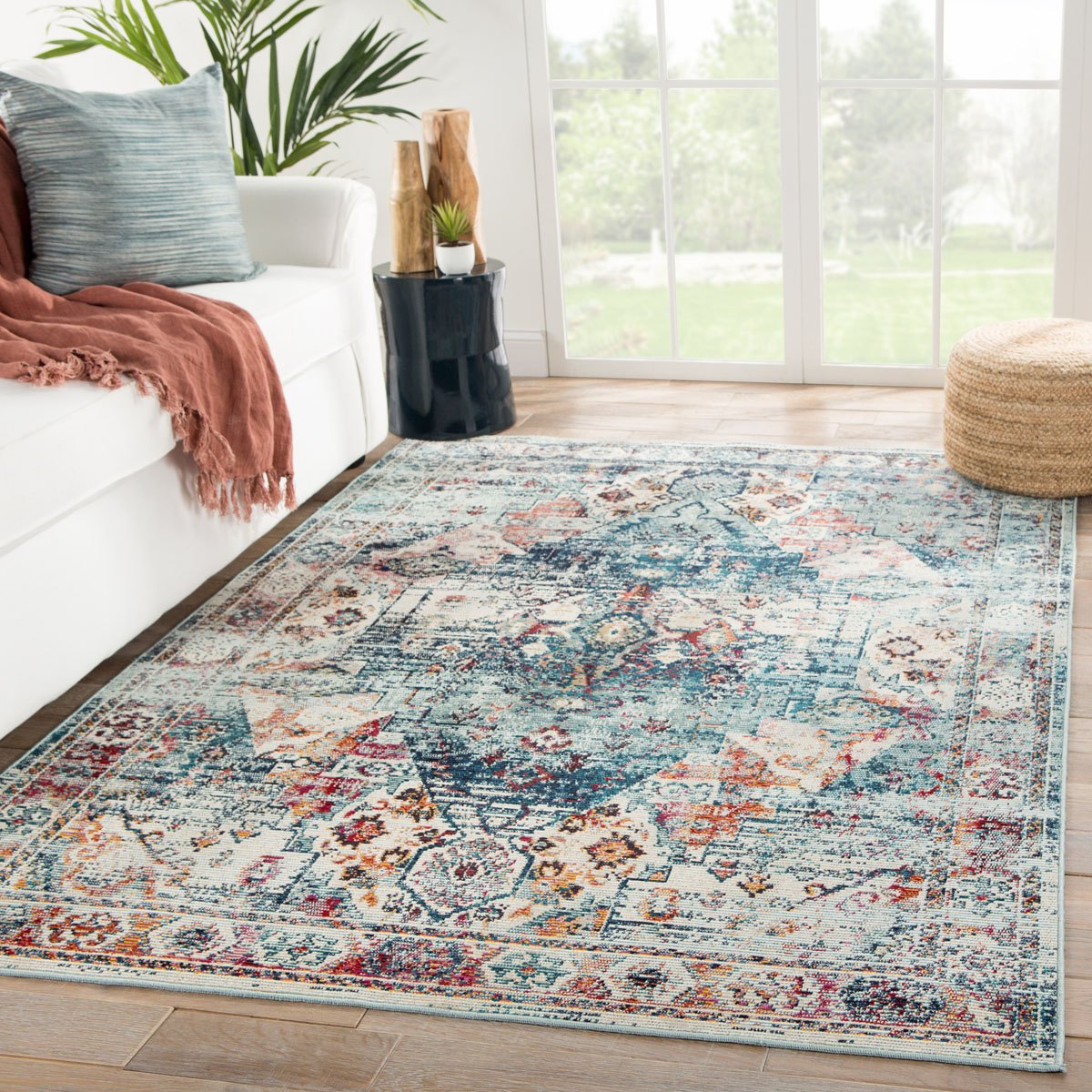 Lelouda II Area Rug - 4' X 5'8" - Multi/Blue