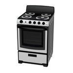 GE Stainless Steel 24" Slide-In Front-Control Electric Range (2.9 Cu. Ft.) - JCAS300RPS
