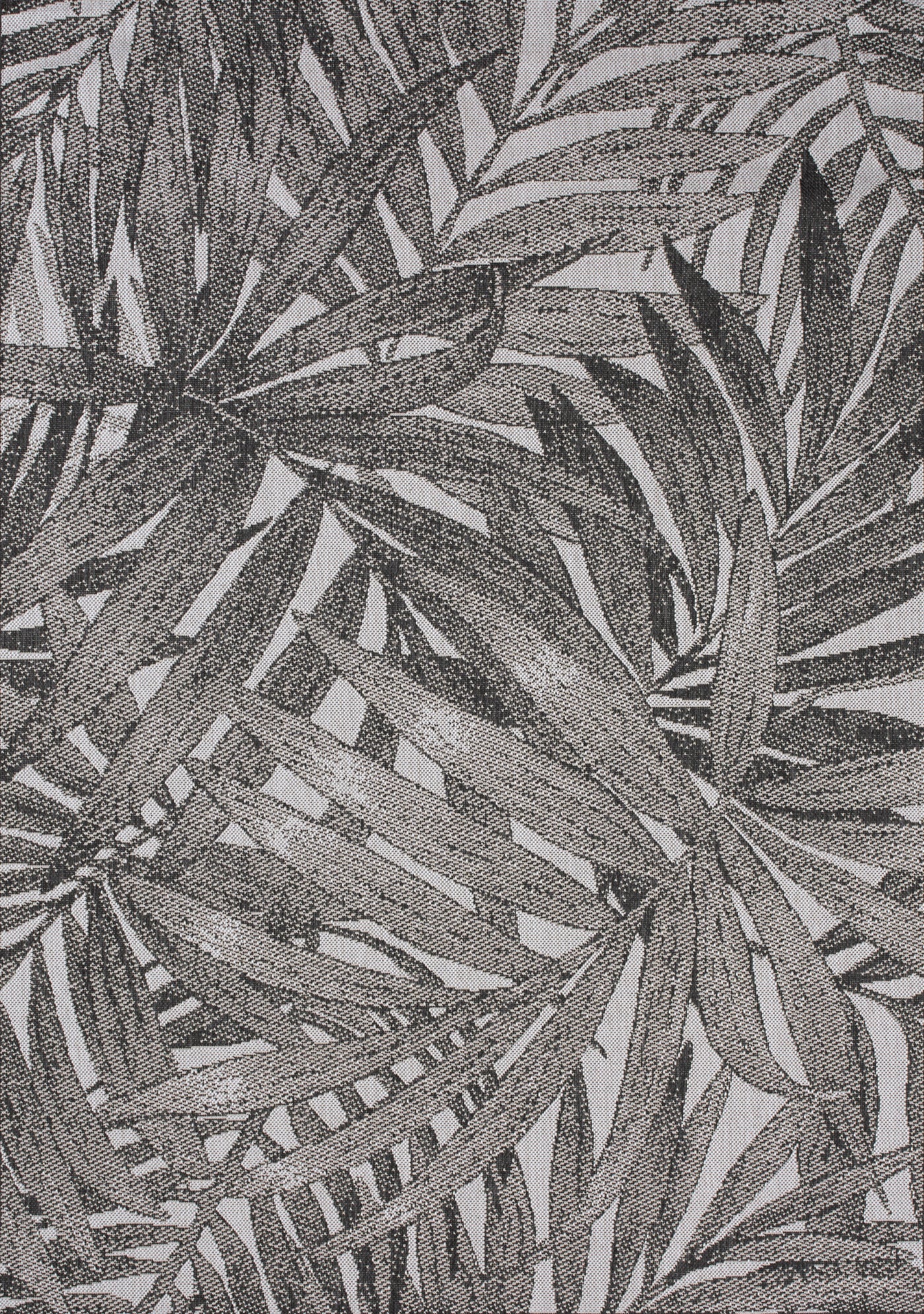 Jasper Palm Leaves 5'3" X 7'7" Outdoor Area Rug - Grey